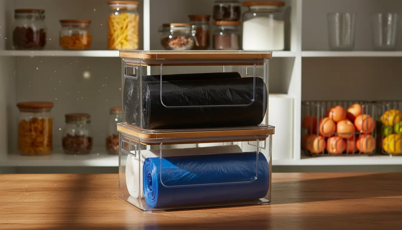 Trash Bag Holder, Stackable Garbage Bag Dispenser (2)